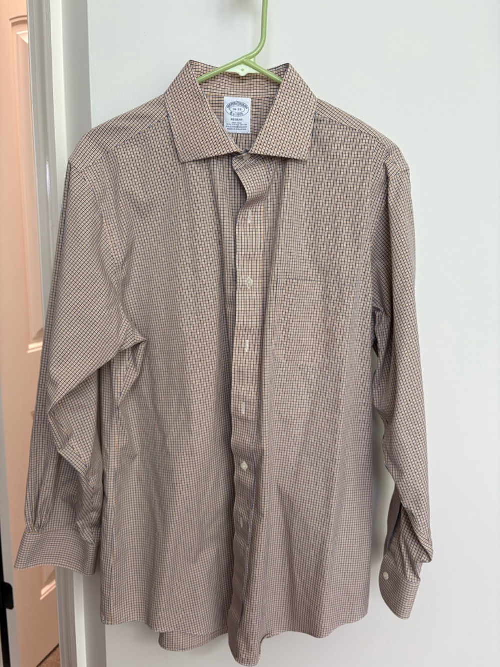 Brooks Brothers Men's Brown Check Dress Shirt